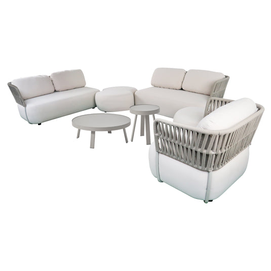Set Soft Ivory Luxury con mesas de centro Kafei -  SOFTLUX-KAFEI