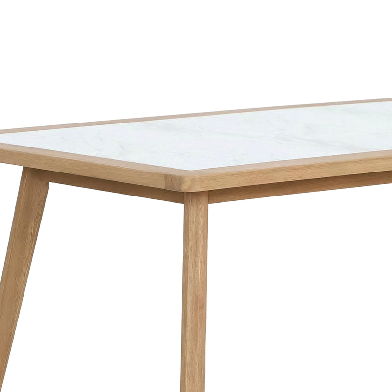Cargue la imagen en el visor de la galería, Mesa de comedor 2.2M Sunday con cubierta estilo mármol color natural  - HUC38257
