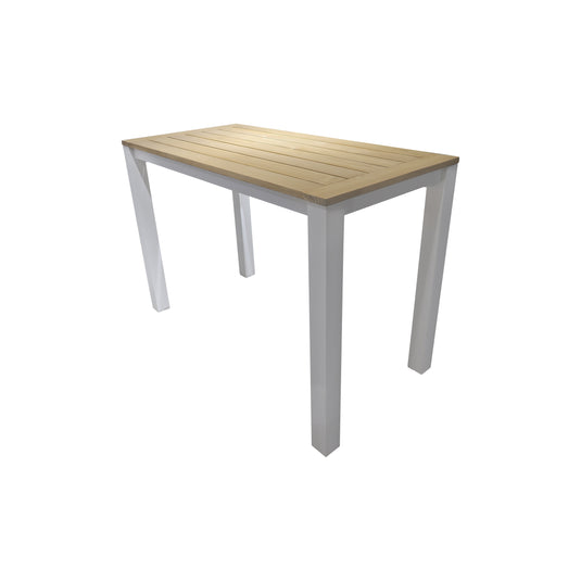 Comedor alto Clay 1.5 M+ 4 bancos Waterfall, color blanco - CL-WAWH