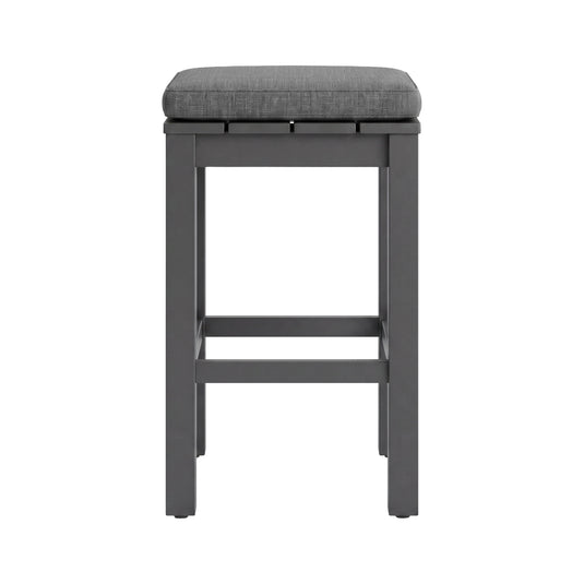 Comedor alto de Exterior 1.4M Dario + 6 bancos Waterfall color carbón - DARI-WAFLL-6