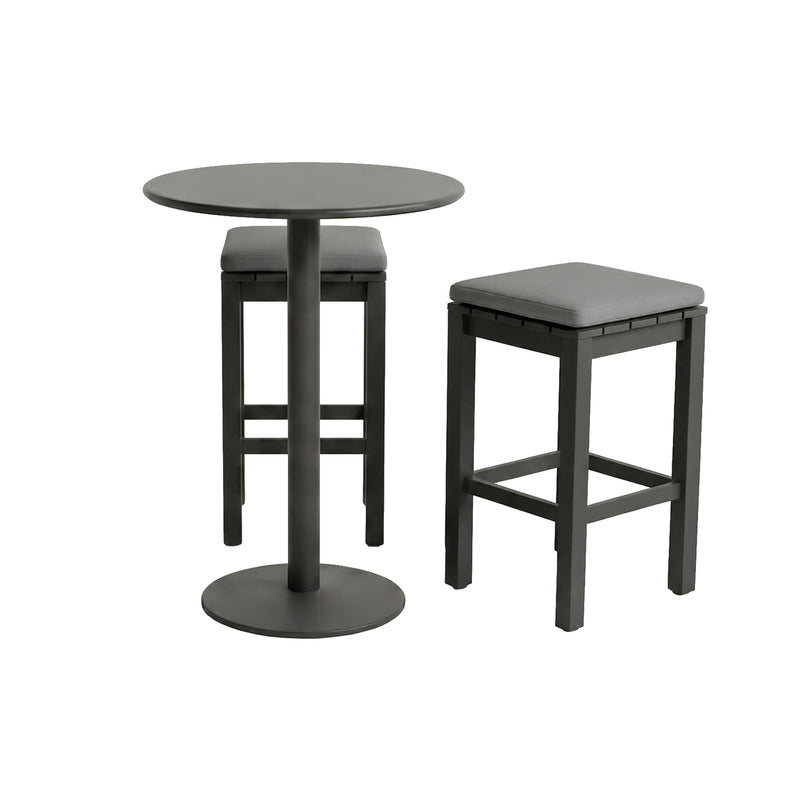 Cargue la imagen en el visor de la galería, Comedor alto Diam Ø60 cm Méndez + 2 bancos Waterfall - MEN-WAFLL-2
