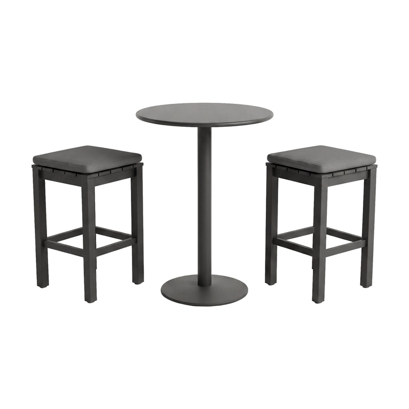 Cargue la imagen en el visor de la galería, Comedor alto Diam Ø60 cm Méndez + 2 bancos Waterfall - MEN-WAFLL-2
