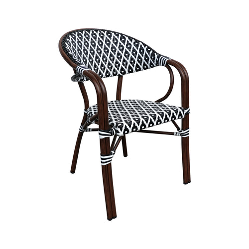 Silla de Rattan para Exterior Color negro & blanco  WILLSI 047 - WIL47