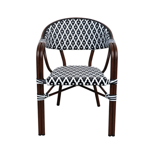 Silla de Rattan para Exterior Color negro & blanco  WILLSI 047 - WIL47